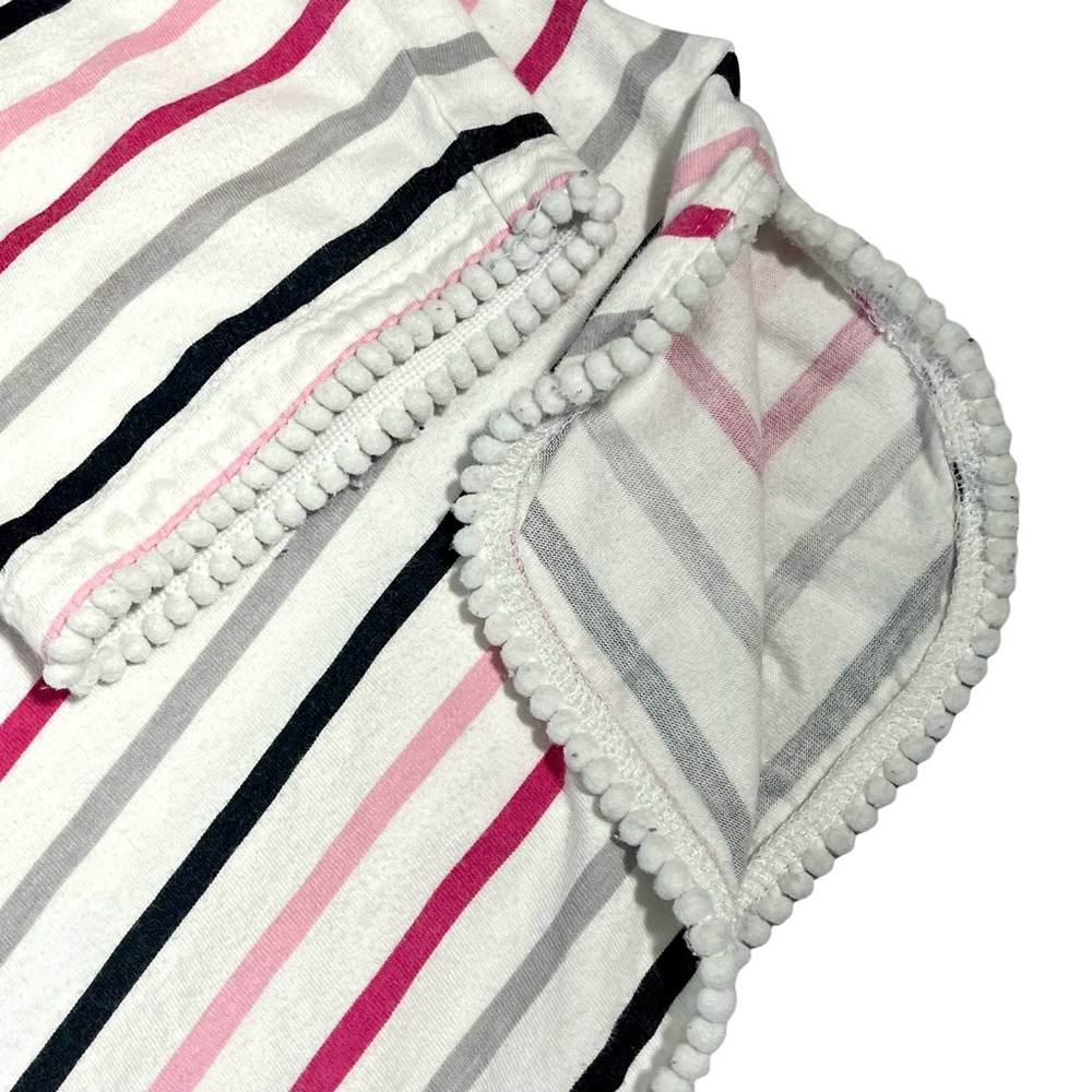 Talbots 3/4 Sleeve Multicolor Nautical Stripes Pom Pom Trim Cotton T-shirt SzXLP - Picture 6 of 9